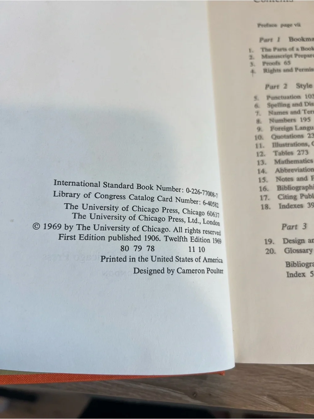 A Manual of Style University of Chicago Press Hardcover 1969 12th Ed Vintage⁠